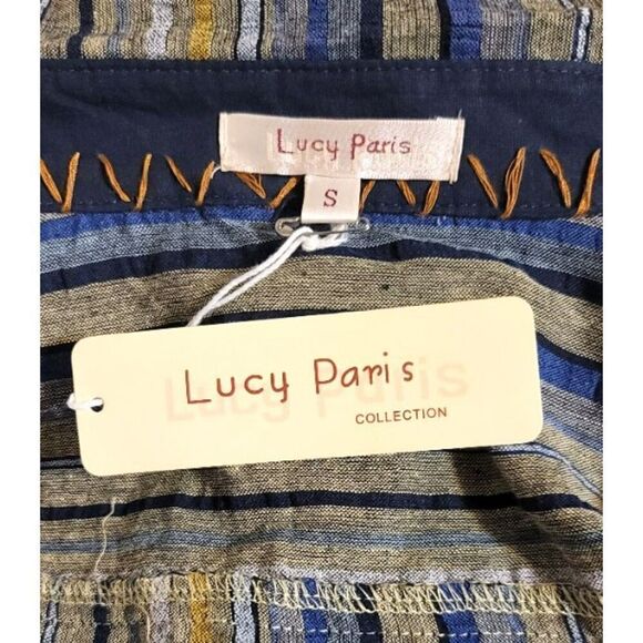 NWT - Lucy Paris Button Down Random Thread 100% Cotton Shirt - Size S